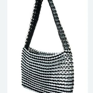 ESCAMA Studio Original Soda Can Pop-Top Woven Purse SOCORRO Black & Silver